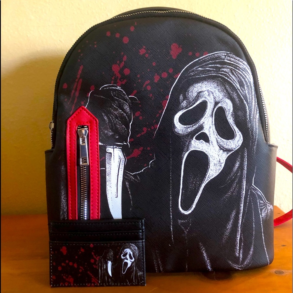 Scream Ghost Face mini backpack and matching Cardholder
